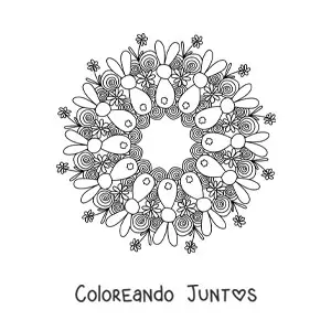 Imagen para colorear de mandala de conejo de Pascua