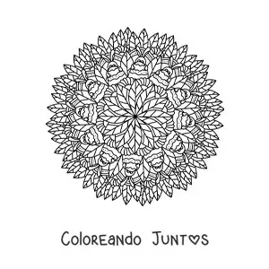 Imagen para colorear de mandala de conejo de Pascua