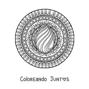 Imagen para colorear de mandala de huevo de Pascua