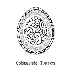 Imagen para colorear de mandala de huevo de Pascua para niños