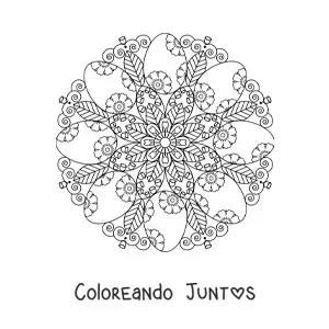 Imagen para colorear de mandala de huevos de Pascua