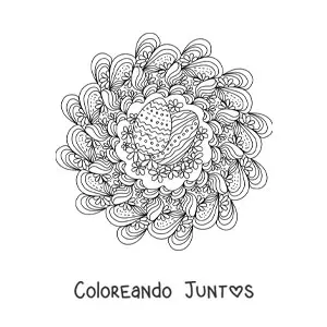 Imagen para colorear de mandala de huevos de Pascua