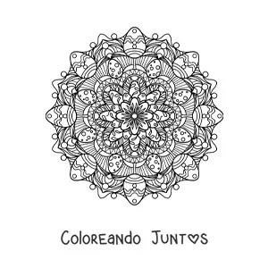 Imagen para colorear de mandala de huevos de Pascua difícil