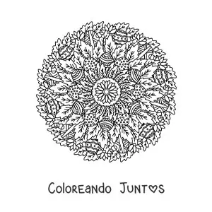 Imagen para colorear de mandala de huevos de Pascua difícil