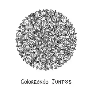 Imagen para colorear de mandala de huevos de Pascua difícil