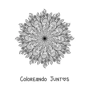 Imagen para colorear de mandala de huevos de Pascua difícil