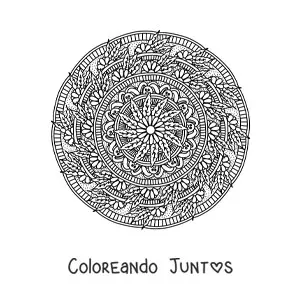 Imagen para colorear de mandala de conejo de Pascua estilo Zentangle