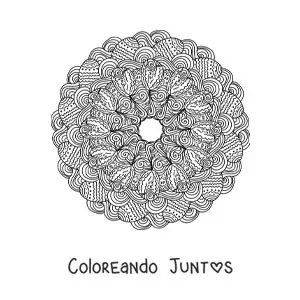Imagen para colorear de mandala de huevos de Pascua estilo Zentangle