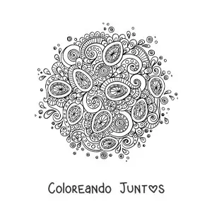 Imagen para colorear de huevos de Pascua estilo Zentangle