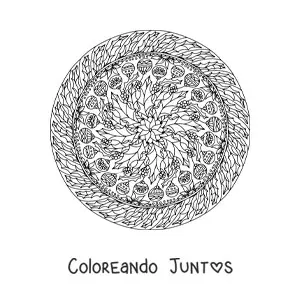 Imagen para colorear de mandala con bolas de Navidad