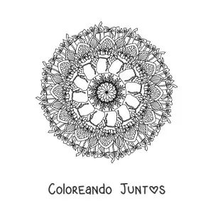 Imagen para colorear de mandala de Navidad con regalos