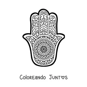 Imagen para colorear de mandala budista de jamsa