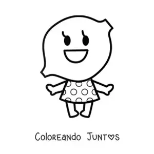 Imagen para colorear de un limón animado con vestido