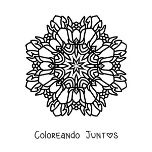 Imagen para colorear de mandala budista fácil
