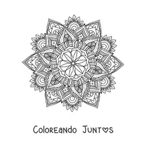 Imagen para colorear de mandala budista difícil