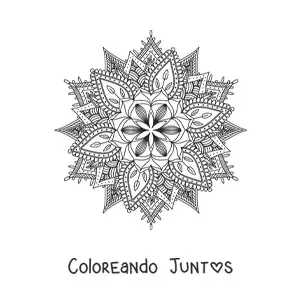 Imagen para colorear de mandala budista difícil