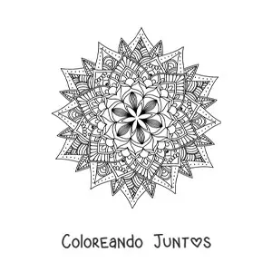 Imagen para colorear de mandala budista difícil