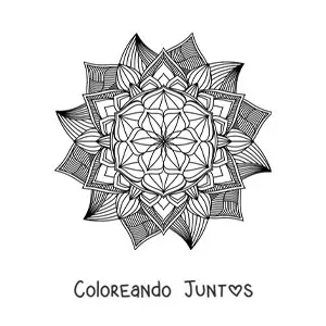 Imagen para colorear de mandala budista para meditar