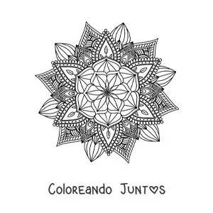 Imagen para colorear de mandala budista para meditar