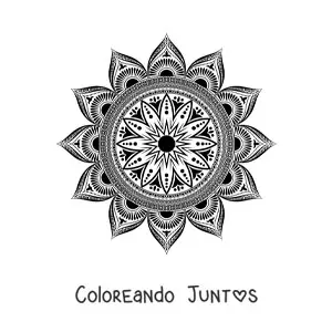 Imagen para colorear de mandala con diseño islámico