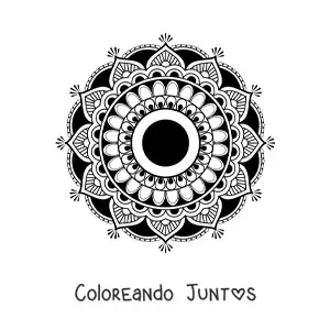 Imagen para colorear de mandala con diseño islámico