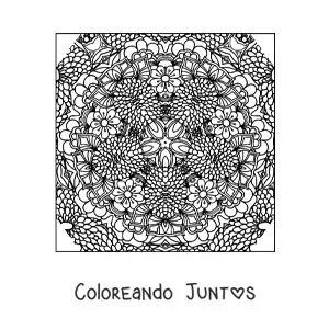 Mandala cuadrada con flores 5