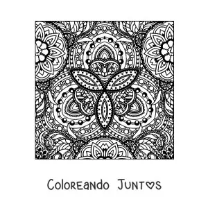 Mandala cuadrada estilo Zentangle