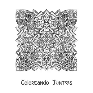 Mandala cuadrada estilo Zentangle 2