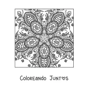 Imagen para colorear de mandala cuadrada abstracta
