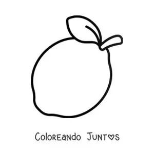 Imagen para colorear de un limón con hoja