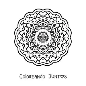 Imagen para colorear de mandala redonda abstracta