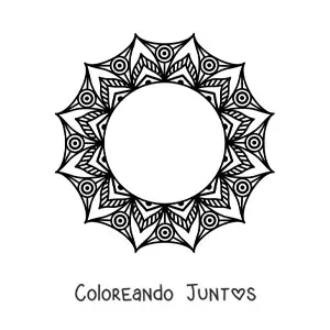 Imagen para colorear de mandala redonda