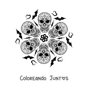 Mandala de calaveras de Halloween 2