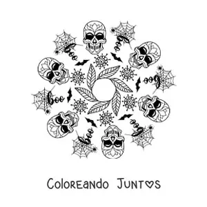Mandala de calaveras de Halloween 3