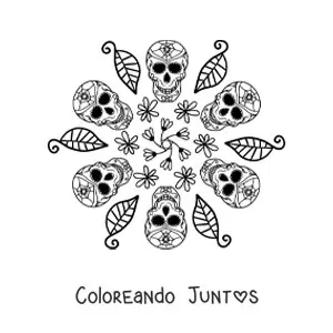 Mandala de calaveras Catrinas