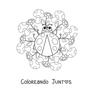 Mandala kawaii de mariquita