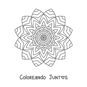 Imagen para colorear de mandala hindú fácil