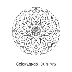 Imagen para colorear de mandala hindú fácil