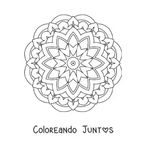 Imagen para colorear de mandala hindú fácil