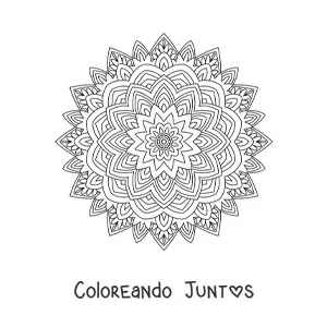 Imagen para colorear de mandala hindú estilo Zentangle