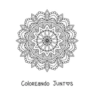 Imagen para colorear de mandala hindú estilo Zentangle