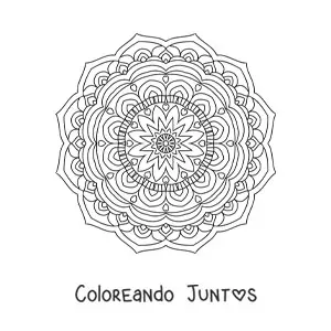 Imagen para colorear de mandala hindú estilo Zentangle
