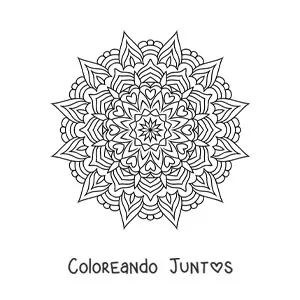 Imagen para colorear de mandala hindú estilo Zentangle