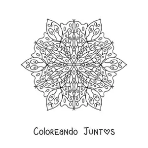 Imagen para colorear de mandala hindú difícil