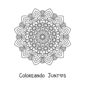 Imagen para colorear de mandala hindú difícil