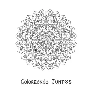 Imagen para colorear de mandala hindú difícil