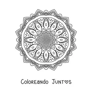 Imagen para colorear de mandala hindú para adultos