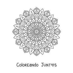 Imagen para colorear de mandala hindú para adultos