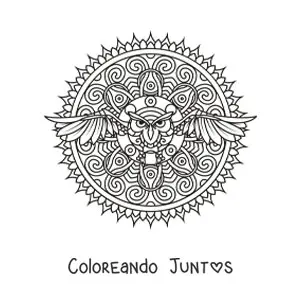 Imagen para colorear de mandala de búho