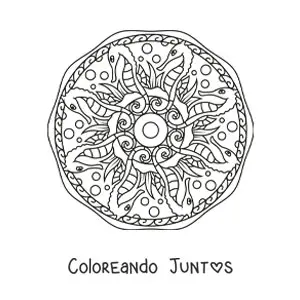 Imagen para colorear de mandala de caballitos de mar